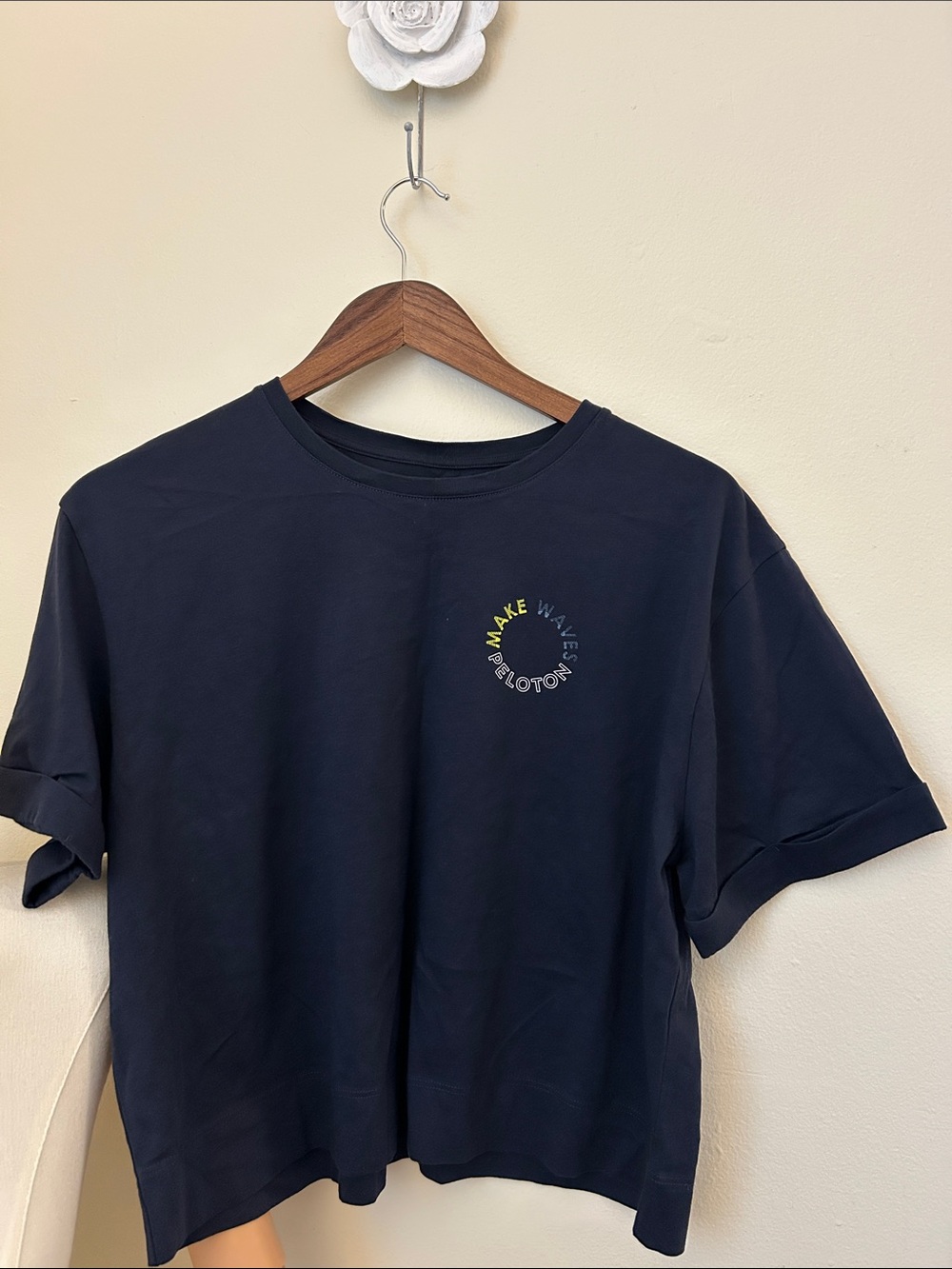 Peloton Pima Cotton NavyBlue'Make Waves' Crew Neck T‑Shirt